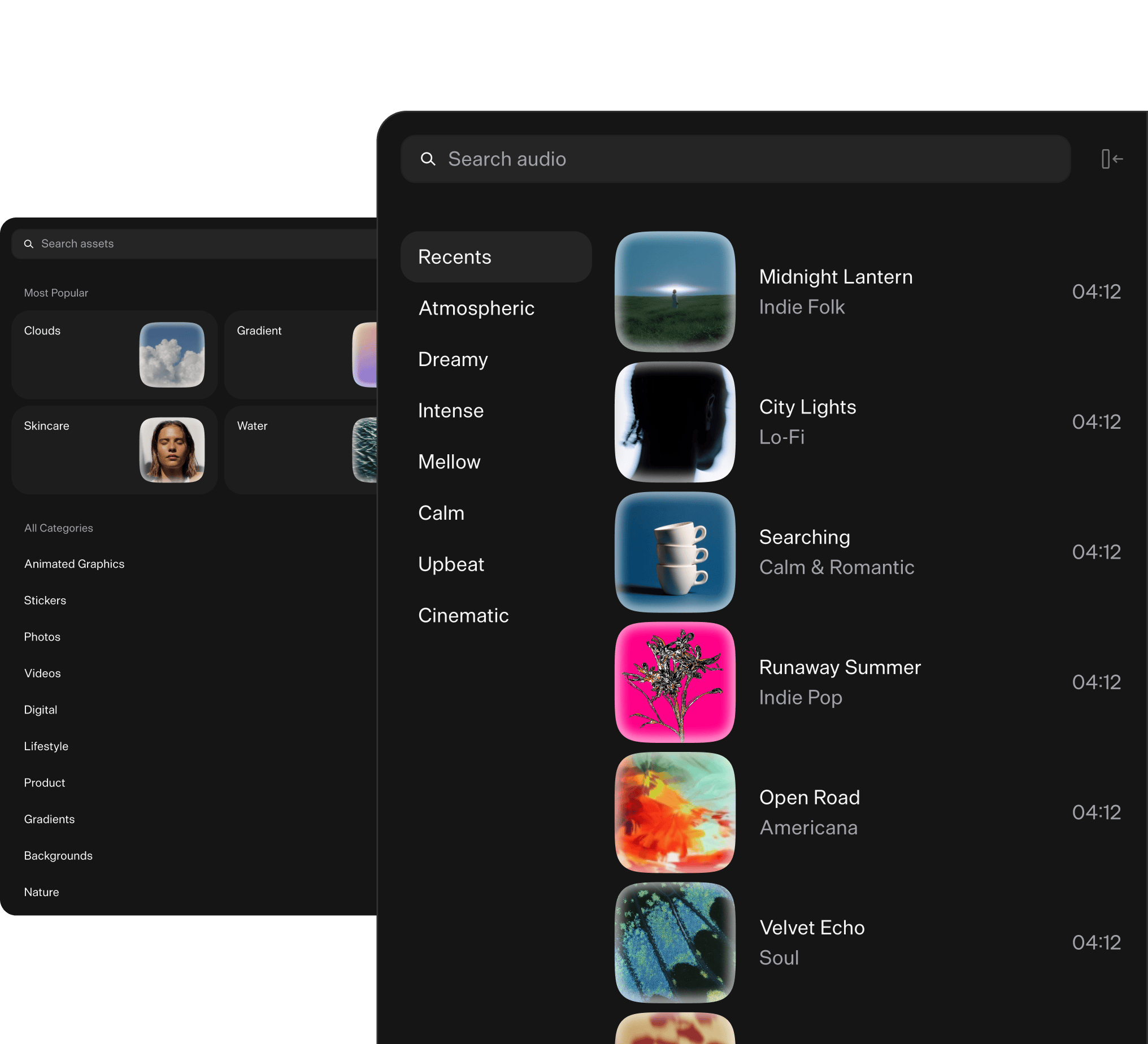 Butter stock media search interface