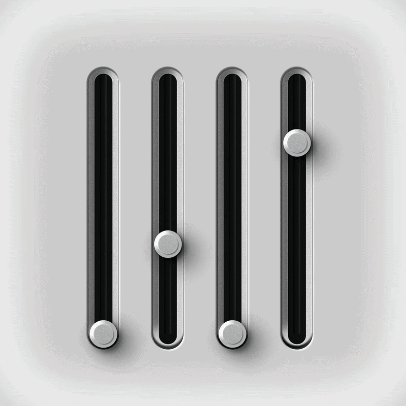 Four vertical slider controls