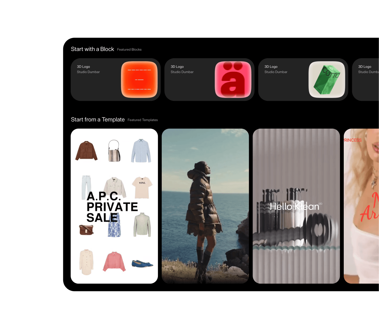 Butter template library with fashion and product designs